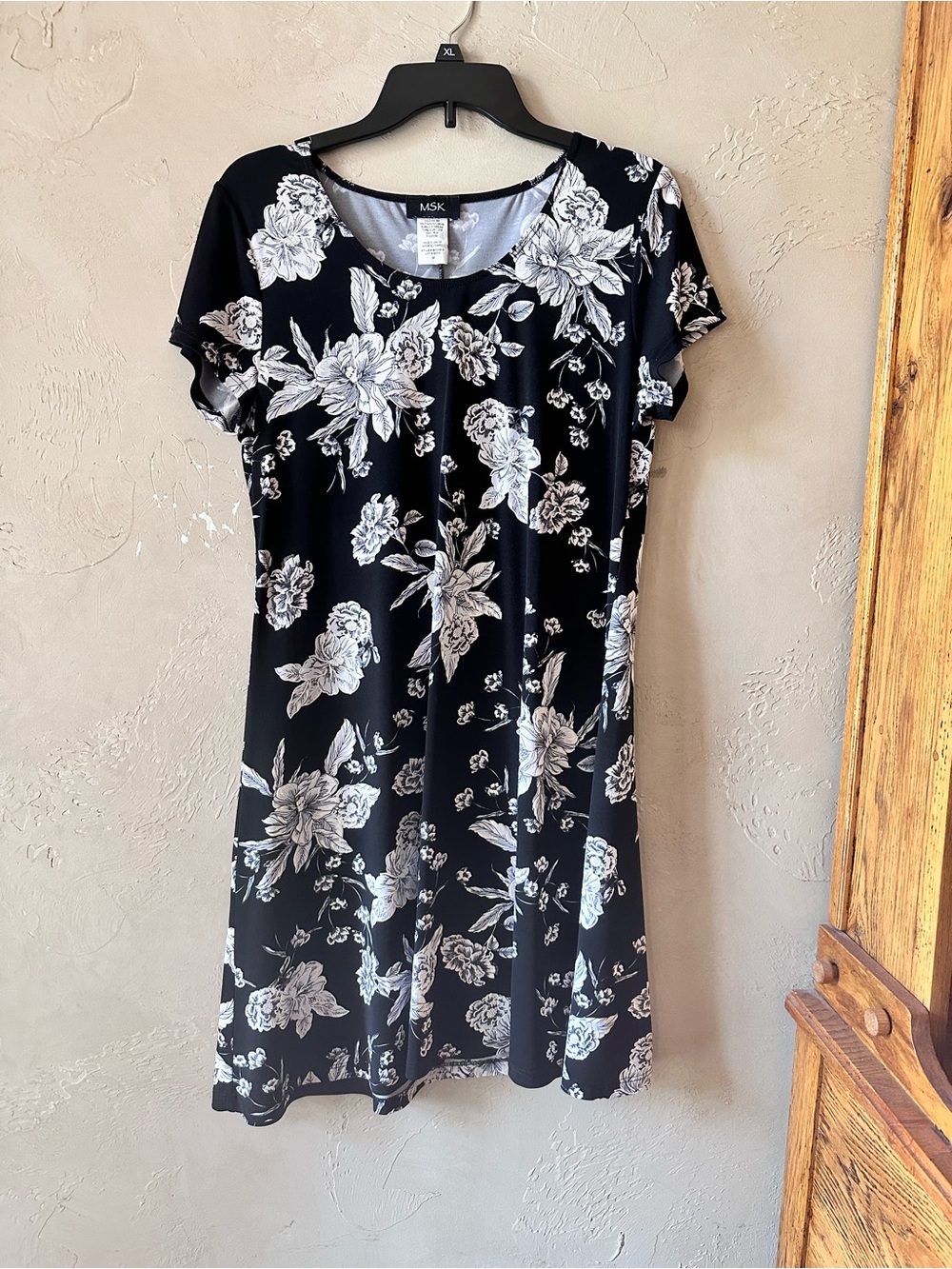 Women’s MSK Black and White Floral Dress